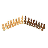 French Staunton Chess & Checkers Set - Weighted Pieces, Brown & Natural Wooden Board w/Storage Drawers