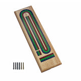 Classic Cribbage Set - Solid Wood Continuous 3 Track Board w/Pegs