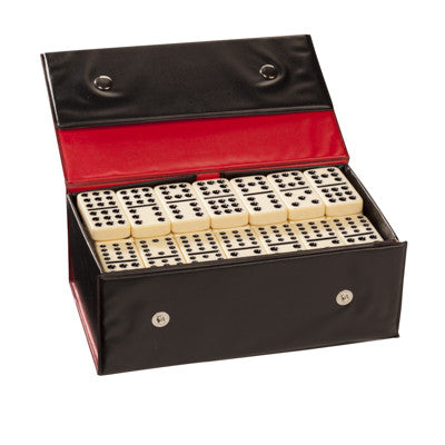 Double Twelve Dominoes - Ivory Colored Tiles, Thick Size