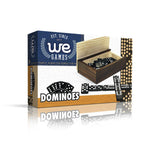Double Six Black Dominoes w/White Dots in Wooden Case